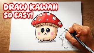 Let's Draw a Cute Kawaii Mushroom🍄| Easy Step-by-Step Drawing