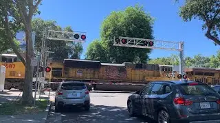 UP 5956 Z-Train Intermodal North - I Street Railroad Crossing, Sacramento CA
