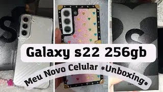 Meu Novo Celular (Galaxy s22 Branco 256gb) Unboxing + acessórios #s22 #samsung #galaxy #unboxing