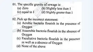 Characteristics of sewage Mcq