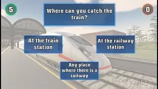 Rules of conduct on the railway, interactive game for children on the wall
