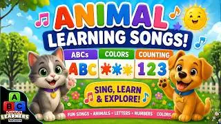Animal Learning Songs | ABCs, Colors & Counting for PreK & Kindergarten Kids