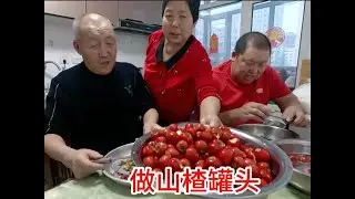 发个库存，和爸妈做山楂罐头，说说笑笑真热闹，通红酸甜好看好吃 #记录真实生活 #日常vlog #美食