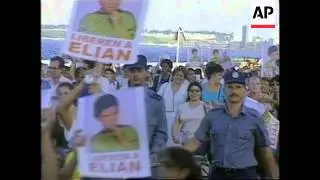 CUBA: BOY AT CENTRE OF TUG OF WAR: PROTESTS