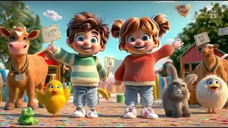 Animal Sounds Song for Kids | Learn Farm Animal Noises with MiMi & NoNo!