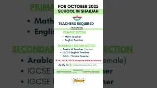 teaching jobs in Sharjah #abroadteacherjob #job