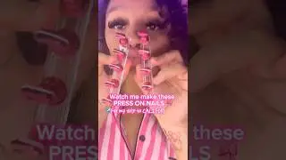 Watch me make these press ons for my trip to LA🎀 #nailsnailsnails #nails #acrylicnails