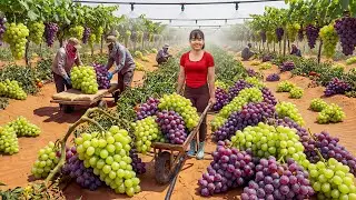 TIMELAPSE -- My Dream Small Garden 2026 – Highland Giant Purple Grapes Harvest Goes To Market Sell