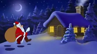 Christmas and New Year with cartoon Santa Claus HD