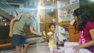 Kids drinking orange juice!! 🍊 🧃 