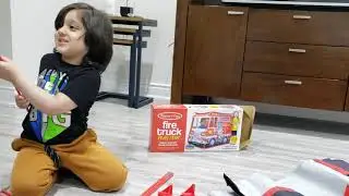 Kabir Unboxing - Melissa & Doug Fire Truck Play Tent
