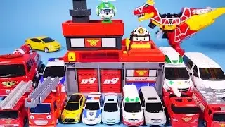 Fire Station Fire Robocar Poli Ambulance car toys Power key