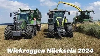 Wickroggen Häckseln mit dem LU Dömling und dem Agrarbetrieb Hühnlein.
