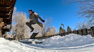 Snowskating My Front Yard