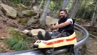 A Vercelli, La discesa tra i boschi con il Fun Bob di Rimasco in Val Sermenza