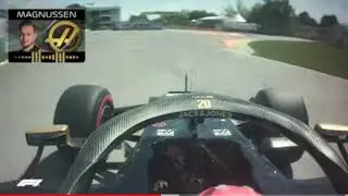 F1 2019 Canada Q2 Magnussen Crash Magnussen Grosjean Onboard