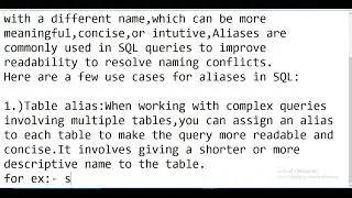 SQL Alias: Table Alias | Column Alias | Expression Alias | Oracle Database
