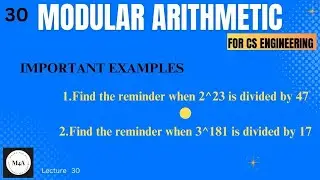 Important examples to reminder#Modular Arithmetic#bmats101#2022scheme#Dr. Sujata T