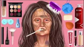 ASMR make-up | Makeup video old women | ASMR Homeless old woman transformation makeup animation