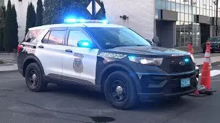 Springfield, MA Police Cruiser with Classic Black & White Livery + Whelen Blue Lights [USA 10/2024]