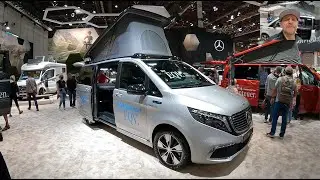 MB Mercedes EQV 300 длинный S-Camper полностью электрический автомобиль V-класса фургон электрокар осмотр и интерьер K640