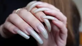 ASMR : Tapping | Scratching and Showing my Natural Long Nails Close Up