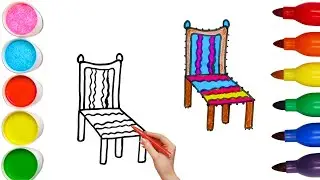 How To Draw cute Chair Drawing, Painting & Coloring For Kids and Toddlers_🌈🎨