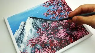 Cherry blossom / Lost in Japan / Easy acrylic painting for beginners  / Painting Tutorial