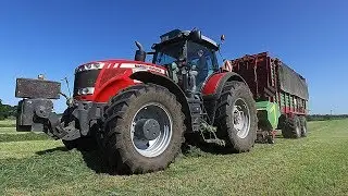 Lohnunternehmen Gollub in der Grasernte 2018 | MASSEY FERGUSON 8690 Strautmann Tera-Vitesse CFS 4601