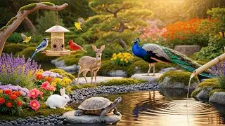 🔴 4K Winter Zen Garden Ambience ❄️ Birds, Snow & Calm Water | Cozy Christmas Relaxation • Cat TV