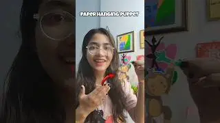 hanging paper puppet 🤫#diy#moniartanddiy #craft #art #3dpenart #shorts #ytshorts #papercraft