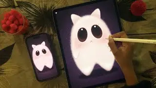 Drawing a digital Fluffy Monster / Halloween / iPad Procreate Art