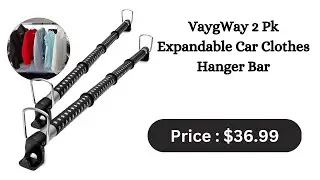 VaygWay 2 Pk Expandable Car Clothes Hanger Bar- Hanger Metal Storage Suit Rod-Car Hanging Closet