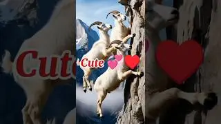 Incredible Mountain Goats Defy Gravity on Steep Cliffs 🐐🐐⛰️🌲💪💯 #shorts #shortvideo #youtubeshorts