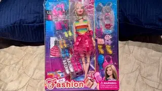 Unboxing Fake Barbie Doll | Fashion Girl Doll Set With Accessories! 