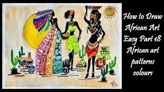 How to Draw African Art Easy Part 18 African art patterns colours