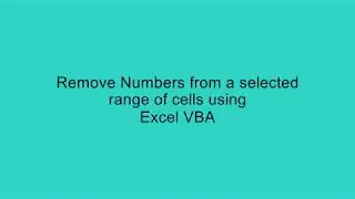 Remove numbers from selected cells using Excel VBA