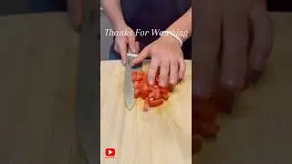 How to CUT a TOMATO IN 10 SECONDS (seriously!) #cooking #food #shorts