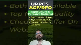 UPPCS ACF/RFO MAINS || AGRICULTURE OPTIONAL || FORESTRY OPTIONAL ||