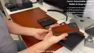 BlackBrook Carter 2 in 1 Detachable Leather Wallet and Snap-On Case for Apple iPhone 15 Series