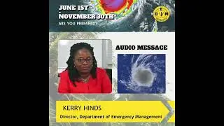 Statement on Hurricane Beryl from the Director of the DEM, Ms. Kerry Hinds
