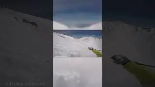 An accidentally triggered snow slab avalanche  #Avalanche  #naturaldisaster #disaster #snow