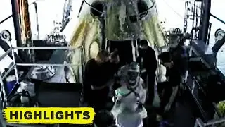 Watch Astronauts Bob and Doug Safely Exit SpaceX Crew Dragon!