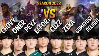 Chovy, Oner, Peyz, Effort VS Cuzz, Zeka, Gumayusi, Delight - Patch 13.13 KR Ranked