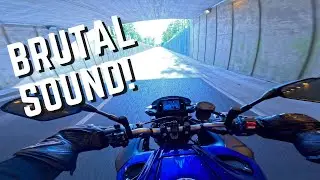 🔥🚀 WITH MY 2023 YAMAHA MT-10 TROUGH TUNNEL 🔥🚀 | Akrapovic Exhaust with link pipe | POV | 4K