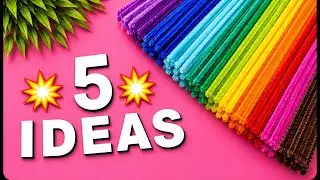 5 IDEAS DIY ✨Pipe Cleaner Crafts Easy Chenille Stems Decoration Ideas ✨