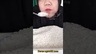 DYMA KULINER 💕ASMR RAW RICE EATING💕 Makan Beras Mentah💕 #mukbang #asmr #asmrsounds