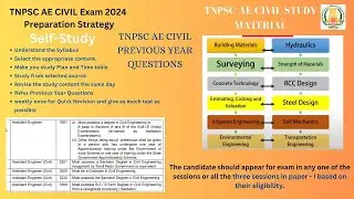 TNPSC AE Civil Exam 2025| preparation Strategy AE Civil study Material TNPSC| AE Civil PYQ