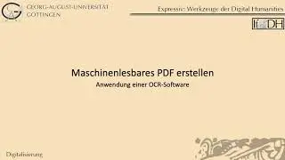 Automatisierte Texterkennung mit OCR