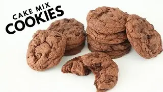 Chocolate Cake Mix Cookies Soft Middle & Crunchy Edges with Chocolate Chips